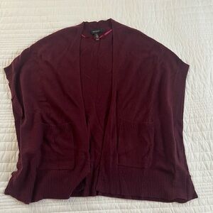 Halogen Deep Burgundy Women's Sleeveless Open-Front Cardigan